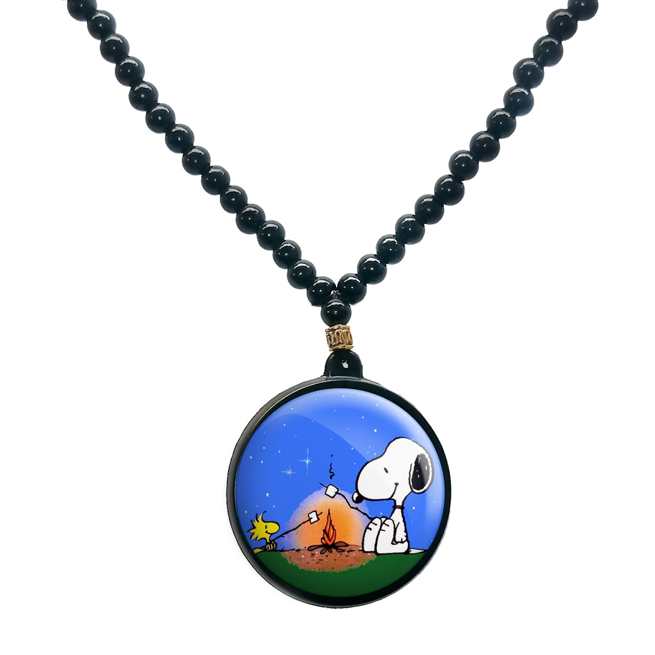 گردنبند پرمانه طرح اسنوپی کد pmd.14485 مدل دو طرفه