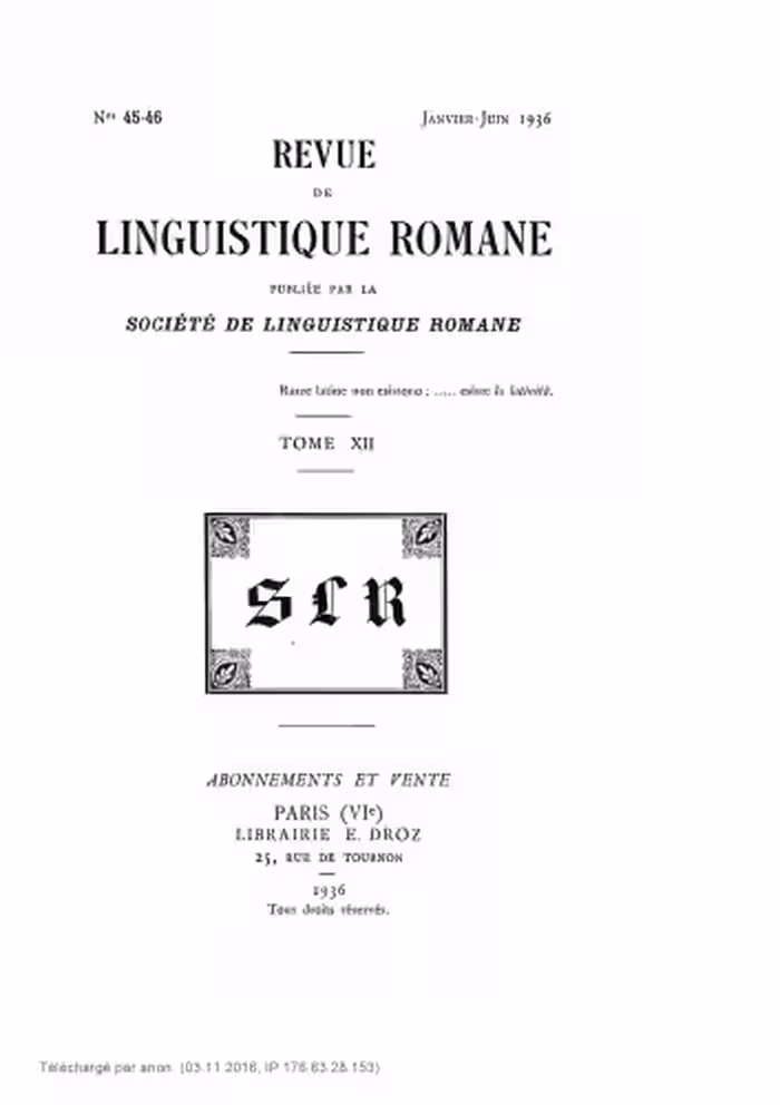 خرید و دانلود نسخه کامل کتاب Revue de linguistique romane