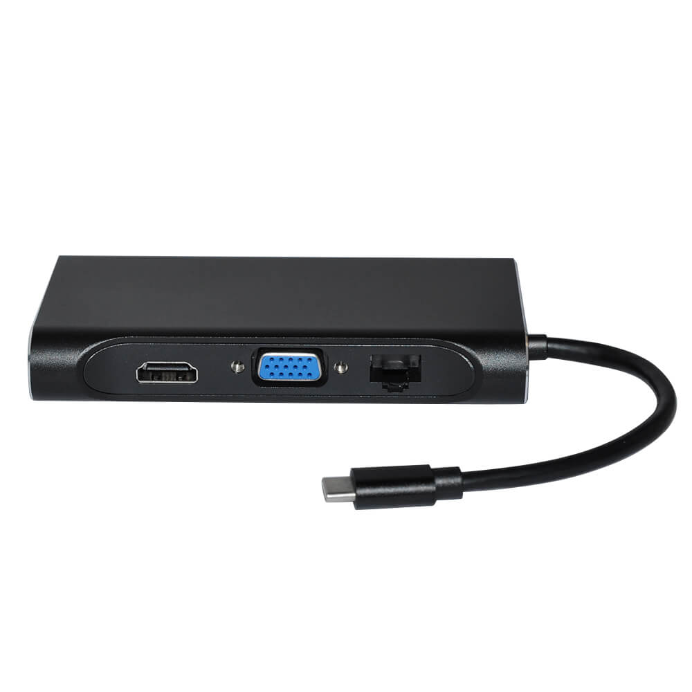 هاب type c به vga   hdmi   lan   usb 3.0 لمونتک
