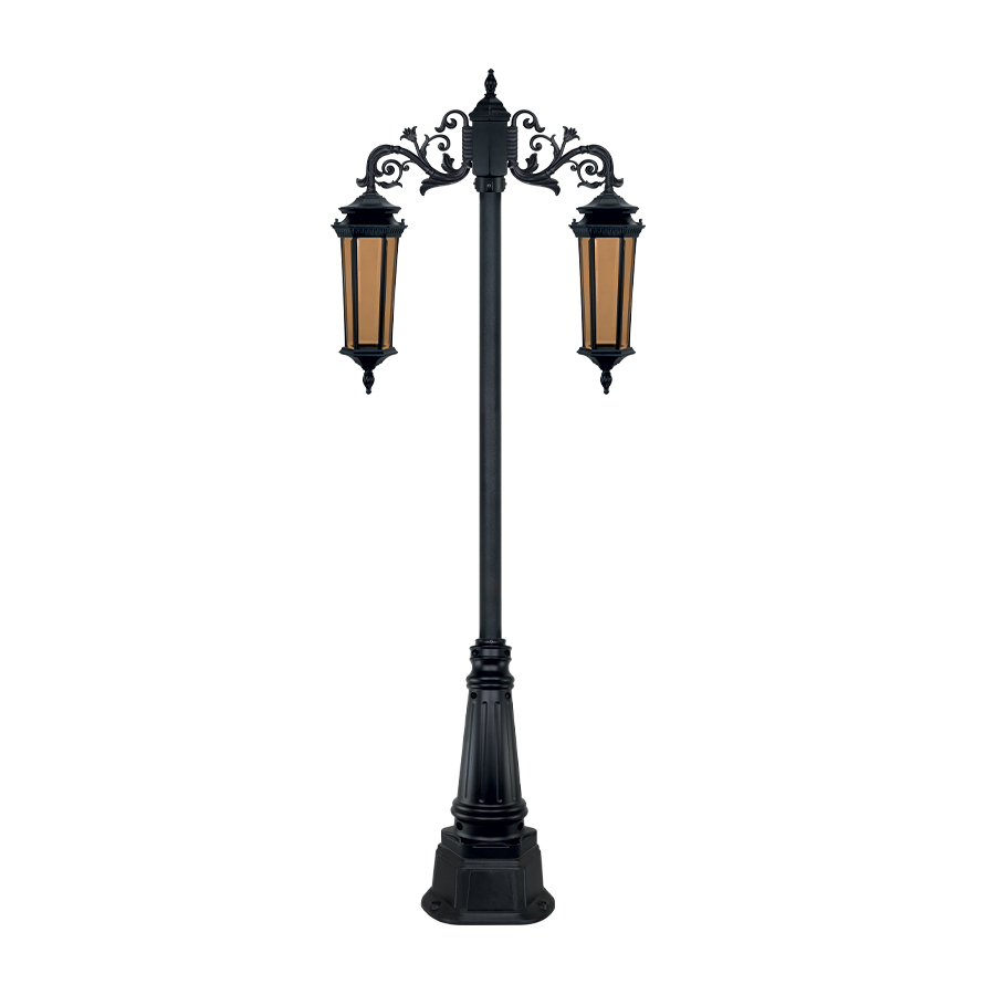 چراغ دو شاخه پارکی تکشیدفام مدل معبد سورن کد 91215-15-1224