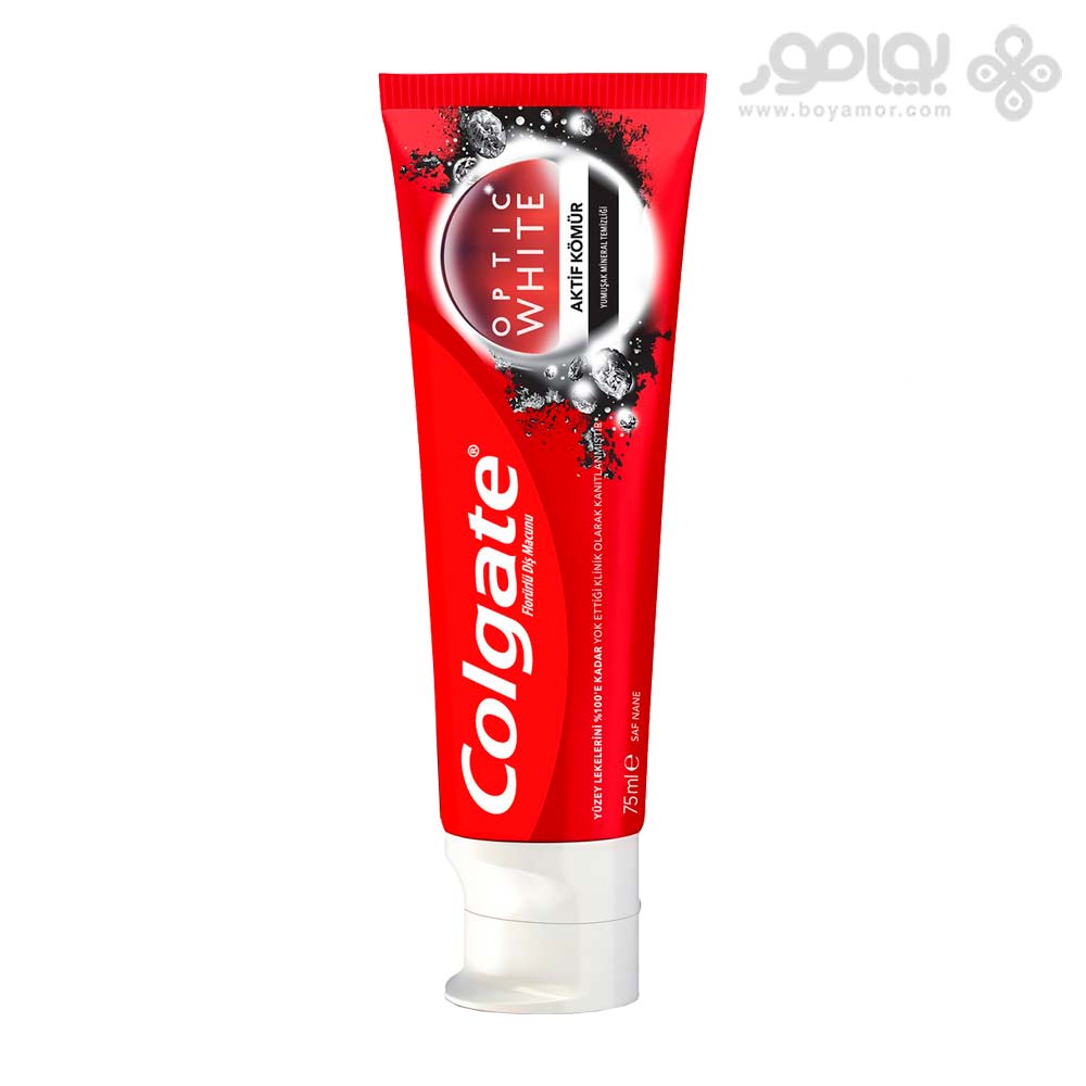 خمیر دندان کلگیت مدل OPTIC WHITE CHARCOAL حجم 50 میل