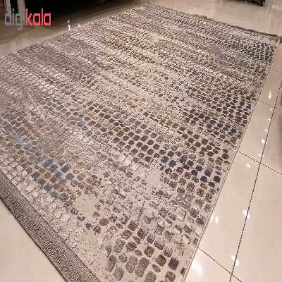 فرش ماشینی زمرد مشهد طرح پتینه کد TA121 زمینه طوسی