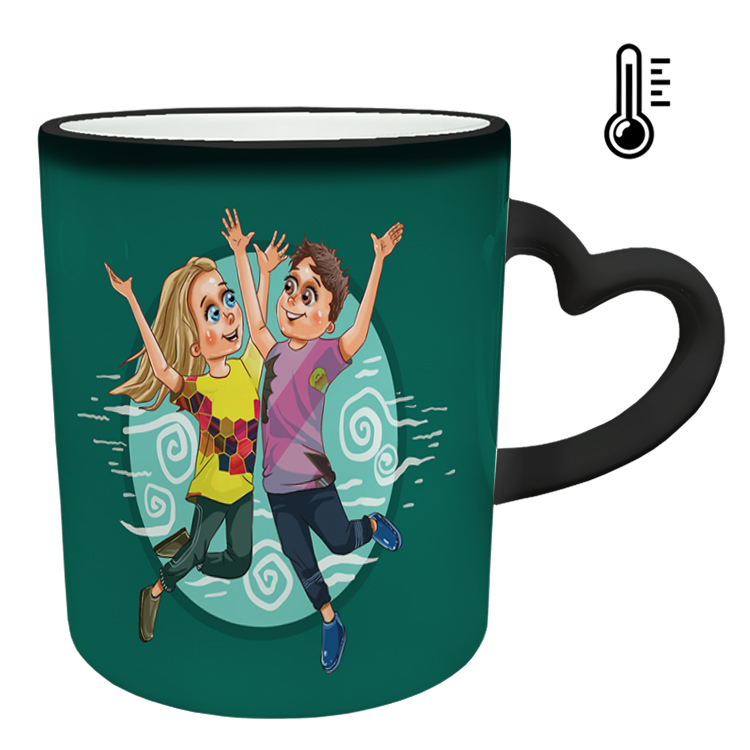 ماگ حرارتی مدل دسته قلبی طرح عاشقانه کد 115