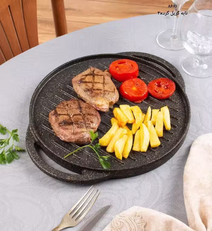 تابه گریل چدنی گرد