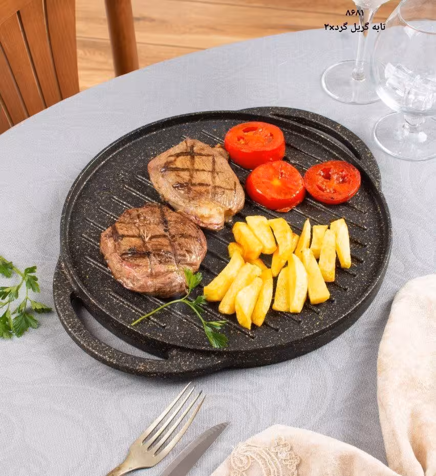 تابه گریل چدنی گرد