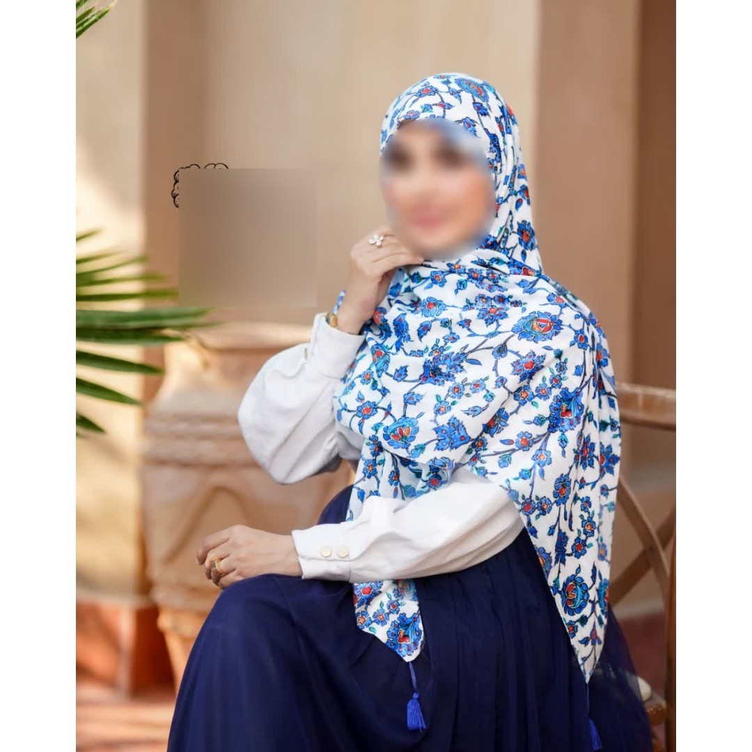 روسری طرح جدید خوشگل نخی وی آی پی منگوله دار قواره بلند 140 شیک 5309