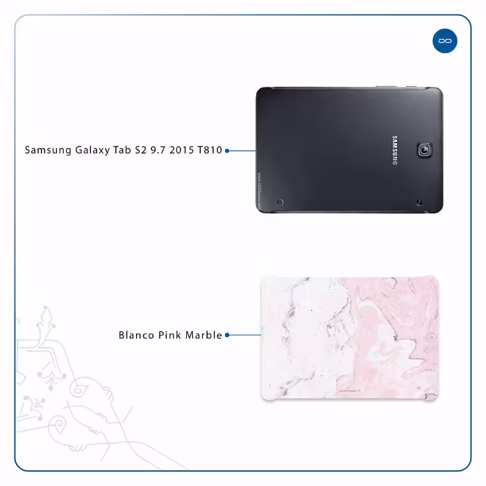 برچسب پوششی ماهوت مدل Blanco-Pink-Marble مناسب برای تبلت سامسونگ Galaxy Tab S2 9.7 2015 T810