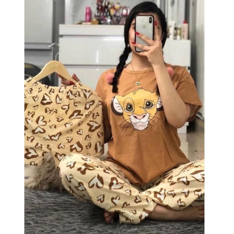 لباس راحتی وارداتی زنانه ست سه تکه فری سایز