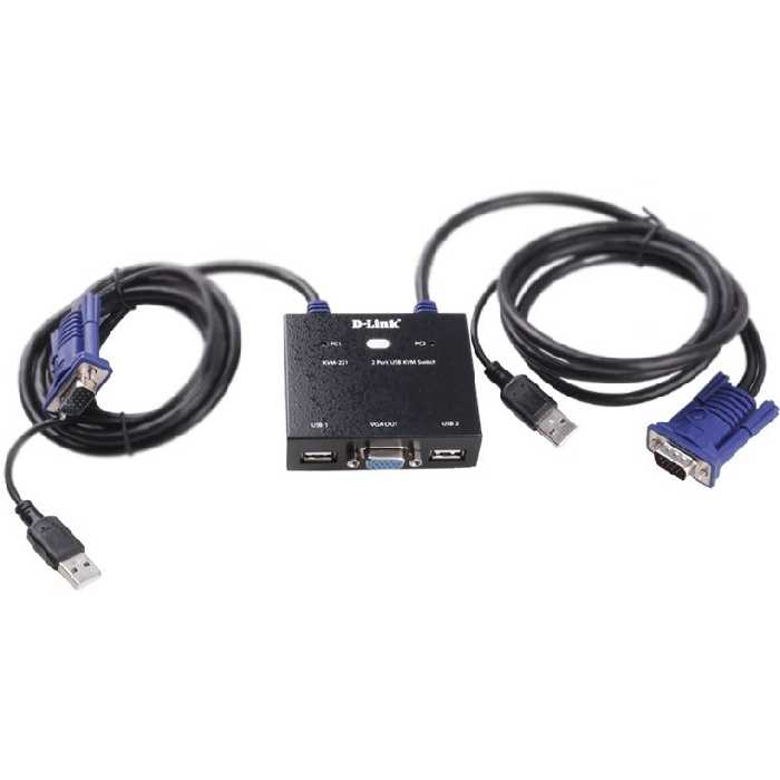 سوییچ 2 پورت دی-لینک مدل KVM-221 - فروشگاه اینترنتی طیف سنتر