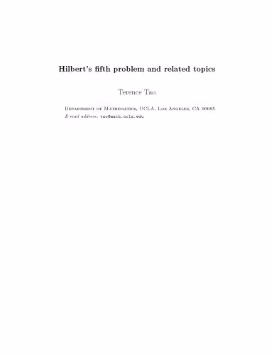 خرید و دانلود نسخه کامل کتاب Hilbert's Fifth Problem and Related Topics