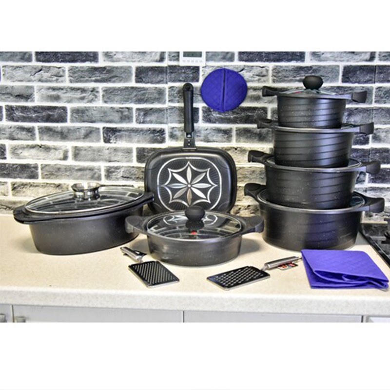 سرویس قابلمه 20 پارچه ام جی اس مدل korea B رنگ مشکی