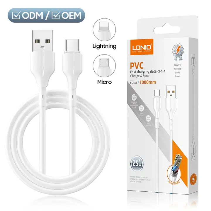 کابل شارژ میکرو LDNIO LS841 25W - یاسین کامپیوتر
