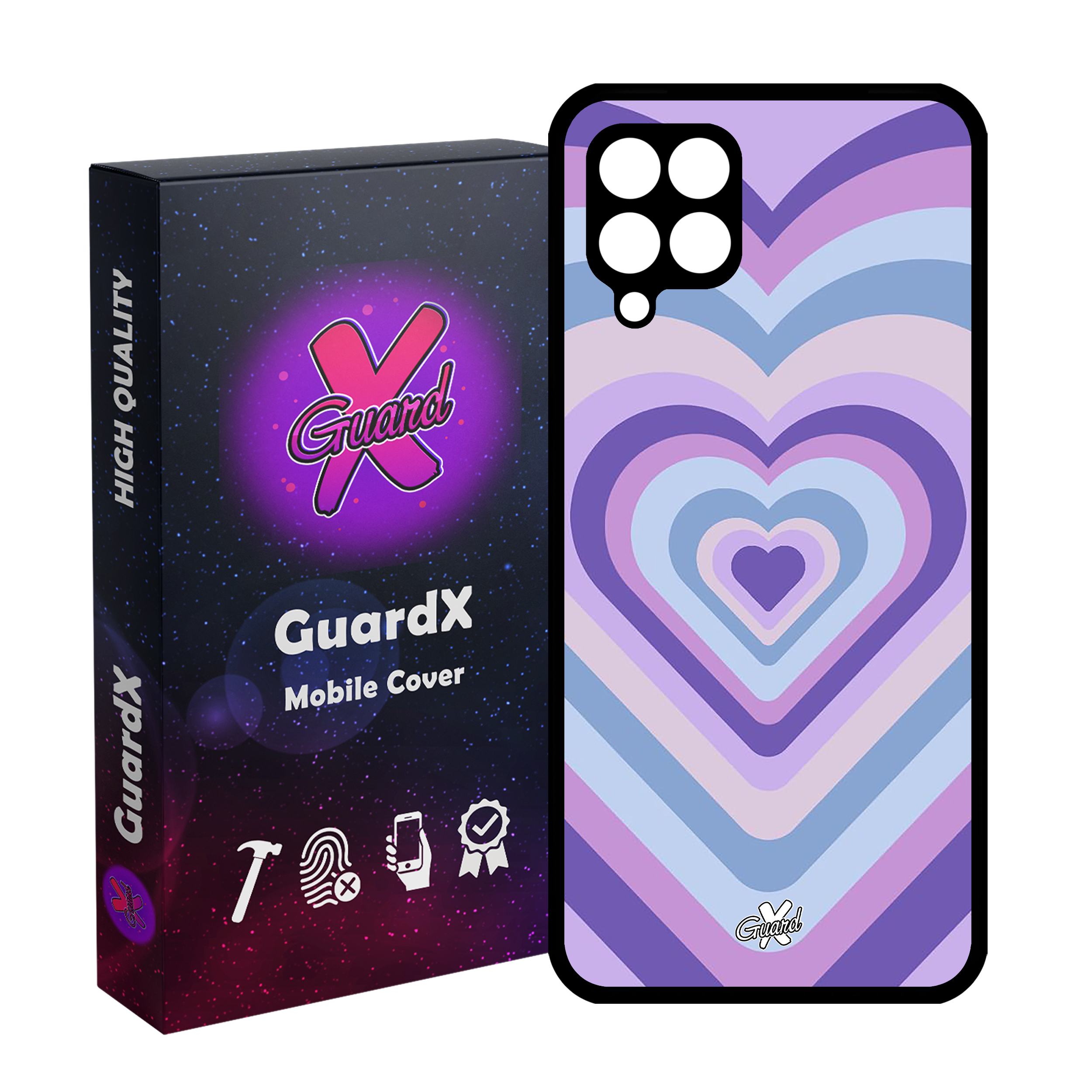 کاور گارد ایکس طرح قلب مدل Glass10534 مناسب برای گوشی موبایل سامسونگ Galaxy A22 4G