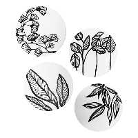 بشقاب دیوارکوب سفالی طرح برگ کد D179 مجموعه 4 عددی