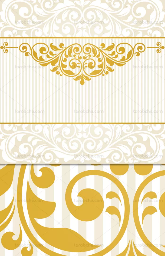 وکتور پس زمینه با نقش و نگار گل و بته طلایی | گرافیک با طعم تربچه