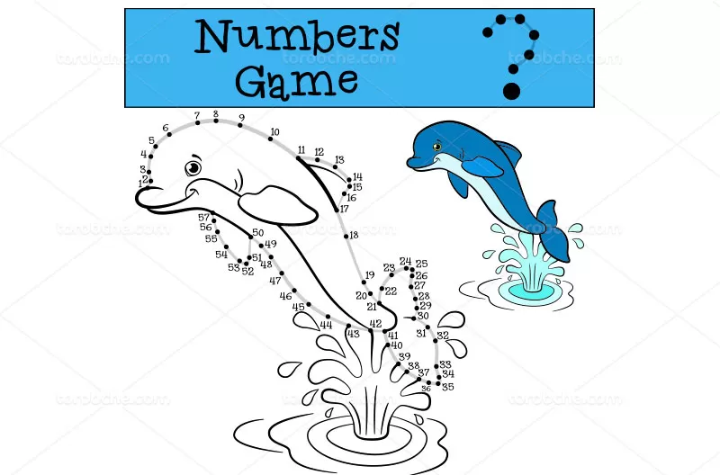 وکتور نقاشی نقطه ای دلفین | گرافیک با طعم تربچه