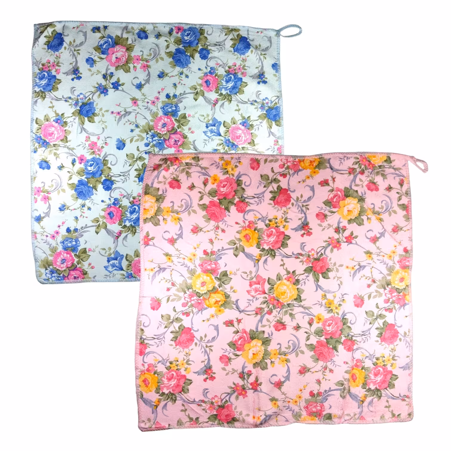 حوله دستی او.ام.جی مدل باغ گل سایز 40×40 سانتی متر بسته 2 عددی