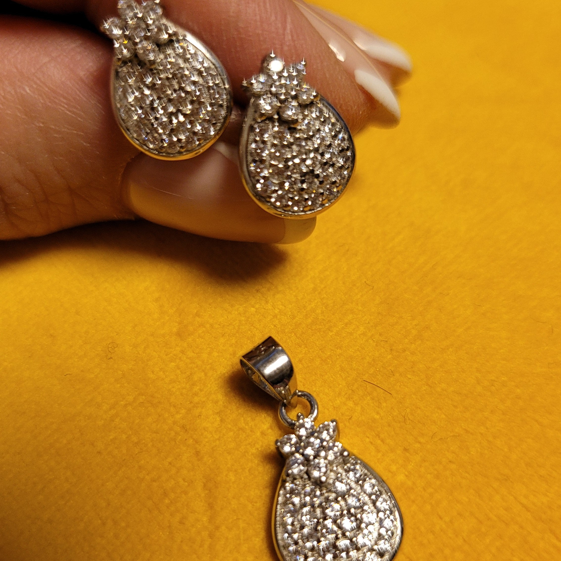 نیم ست جواهر نقره      