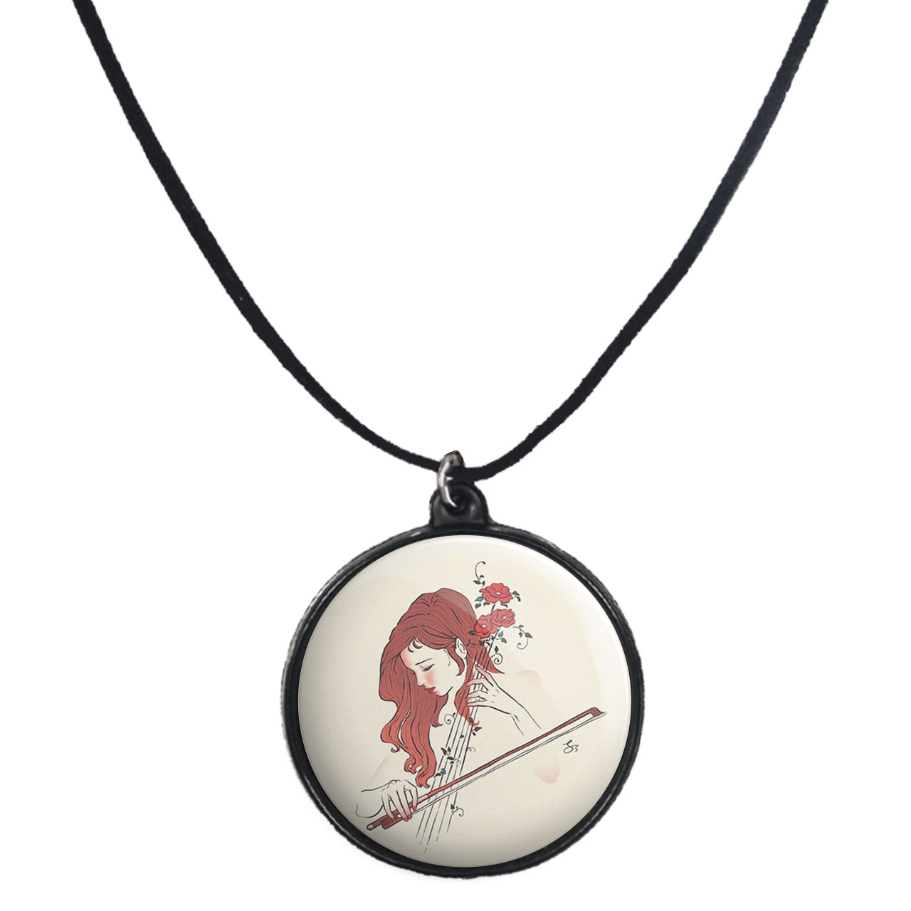 گردنبند پرمانه طرح ویولنسل کد pmb.30539مدل دو طرفه