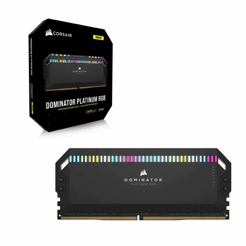 خرید رم کورسیر Corsair 64GB DUAL 6000 Dominator Platinum RGB BLACK CL40 با بهترین قیمت
