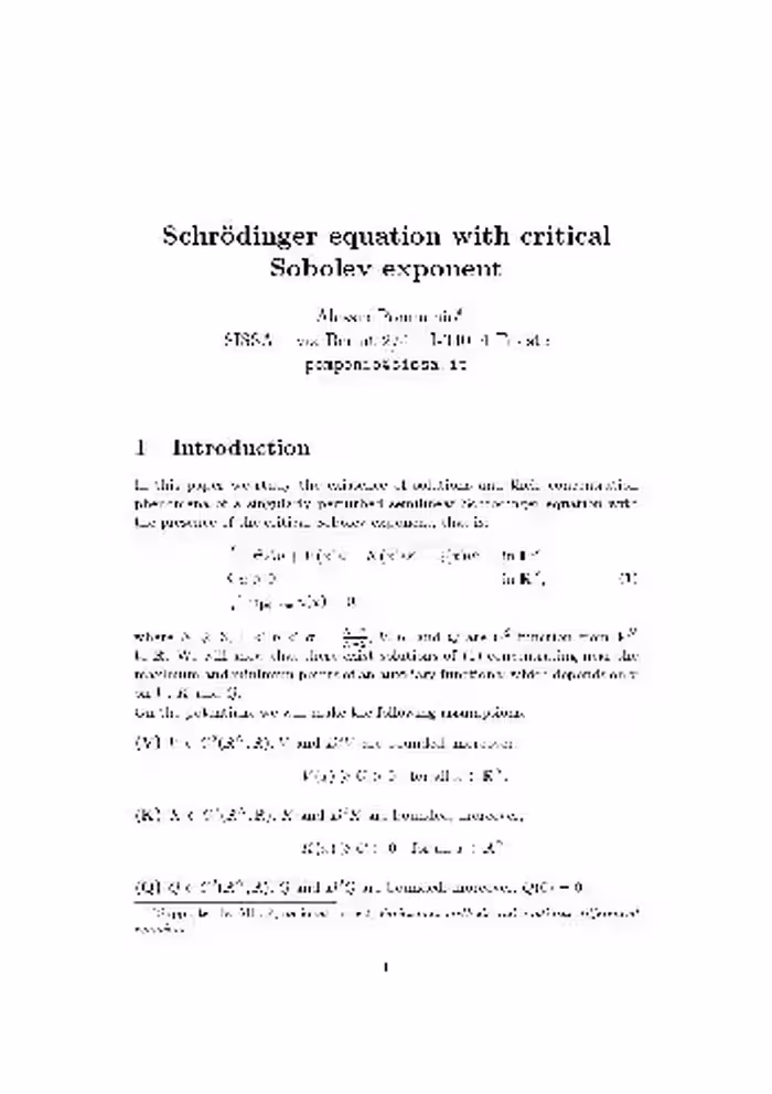 خرید و دانلود نسخه کامل کتاب Schrödinger equation with critical Sobolev exponent