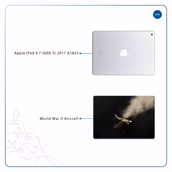 برچسب پوششی ماهوت مدل World War II Aircraft مناسب برای تبلت اپل iPad 9.7 (GEN 5) 2017 A1823