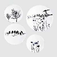 بشقاب دیوارکوب سفالی کد D178 مجموعه 4 عددی