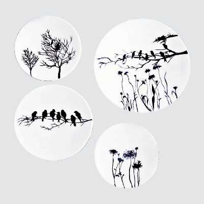 بشقاب دیوارکوب سفالی کد D178 مجموعه 4 عددی