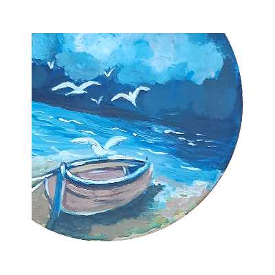  بشقاب دیوارکوب سفالی طرح ساحل کد D110-S25