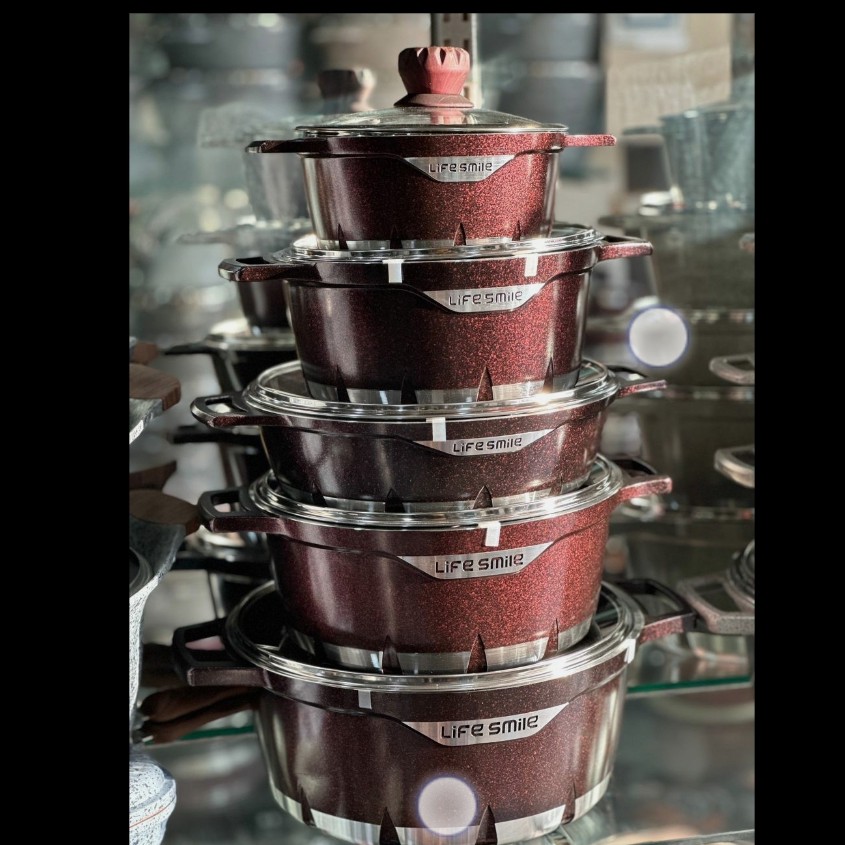 ست قابلمه چدن برند معروف لایف اسمایل شیک و باکیفیت فوق العاده 