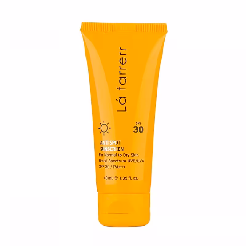 ضد آفتاب و ضد لک بی رنگ لافارر SPF30 مناسب پوست نرمال و خشک حجم 40 میل
