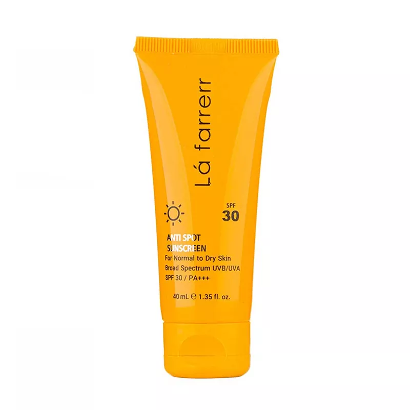 ضد آفتاب و ضد لک بی رنگ لافارر SPF30 مناسب پوست نرمال و خشک حجم 40 میل