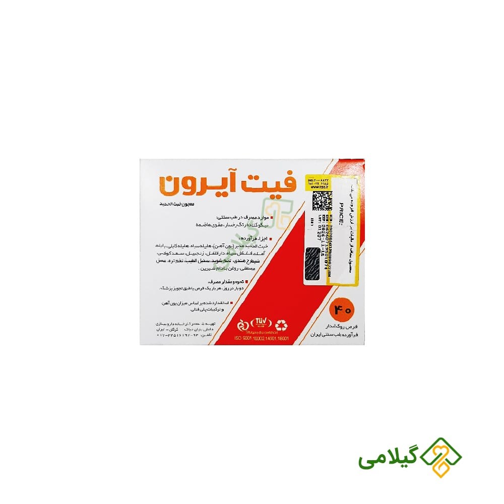 فیت آیرون معجون خبث الحدید نیاک فروشگاه گیلامی ( 40 عددی )