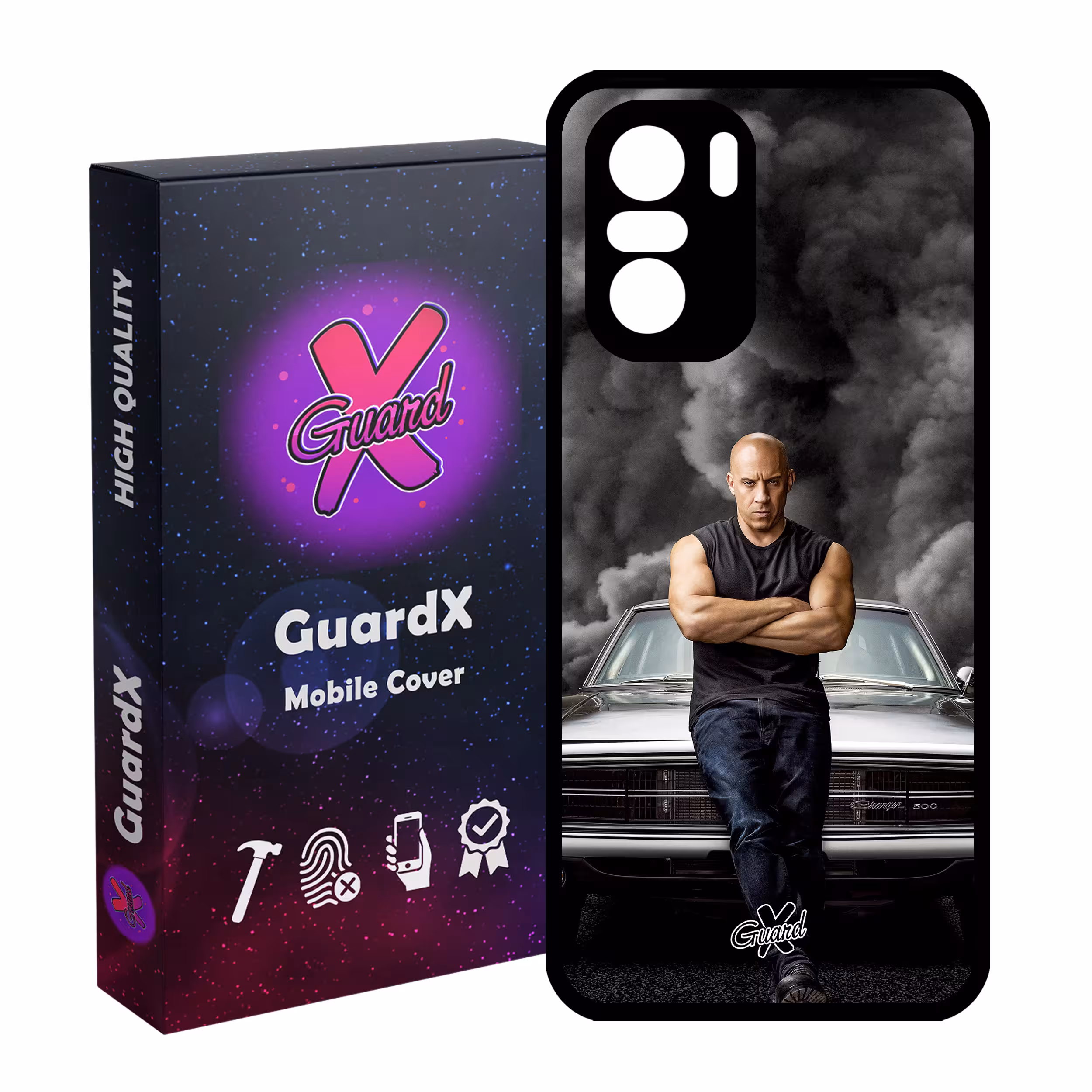 کاور گارد ایکس طرح Vin Diesel مدل Glass10183 مناسب برای گوشی موبایل شیائومی Poco F3/MI 11X/MI 11X Pro/Redmi K40/K40 Pro