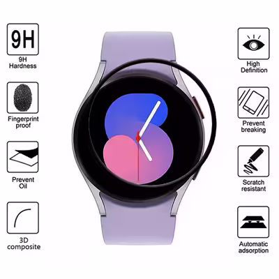 محافظ صفحه نمایش راینو مدل R-PMMA مناسب برای مچ بند هوشمند سامسونگ GALAXY Watch 5 40mm بسته 2 عددی