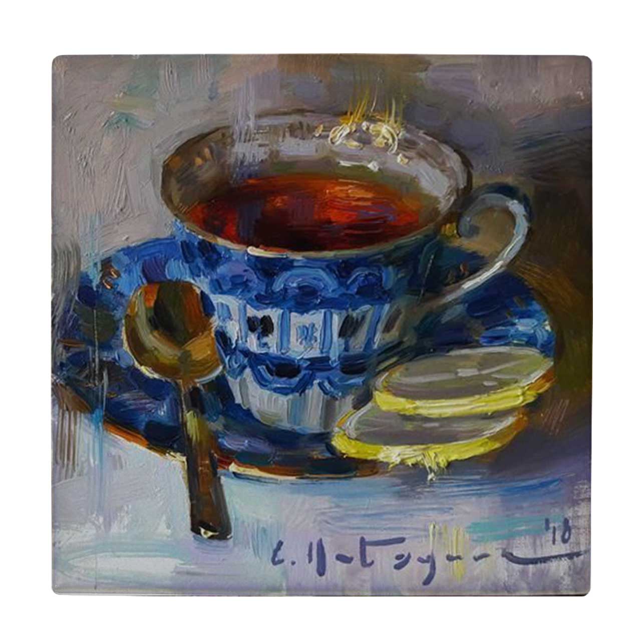 کاشی طرح فنجان چایی و لیموترش کد wk3498