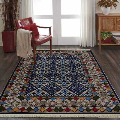 گلیم ماشینی جزیره طرح نیلوفر