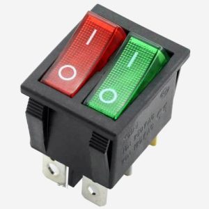 کلید راکر چراغ دار دو پل مناسب بخاری برقی قرمز / سبز