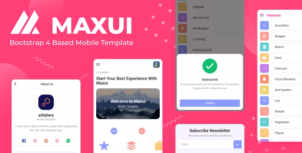 دانلود قالب بوت استرپ 4 موبایلی Maxui