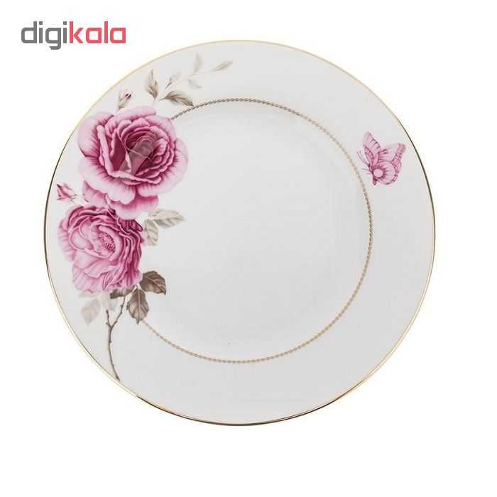 بشقاب چینی زرین ایران مدل ایتالیا اف مدل 25- Rose Flower مجموعه 6 عددی درجه عالی