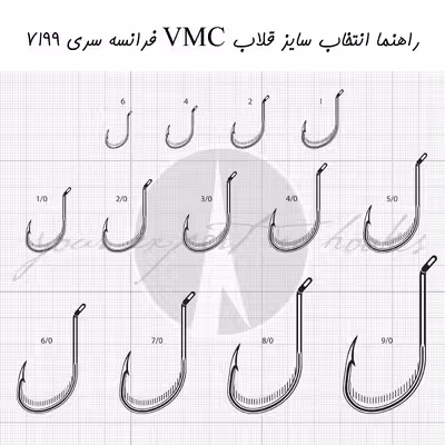 قلاب ماهیگیری وی ام سی کد 7199 سایز TR 1 بسته 10 عددی