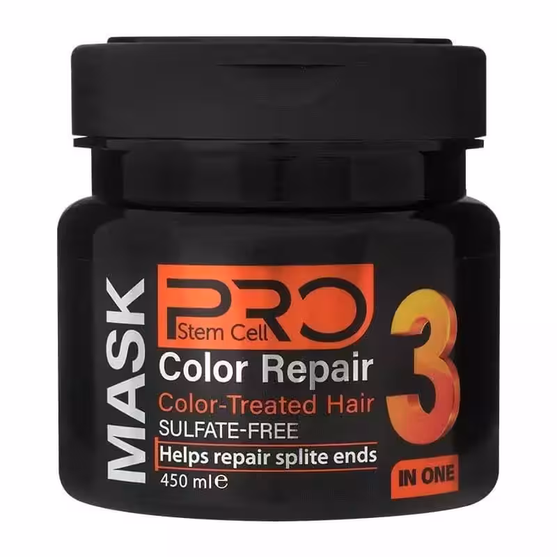 ماسک مو فاقد سولفات پرو استم سل مدل 3in1 مخصوص موهای رنگ و هایلایت شده حجم 450 میلی لیتر