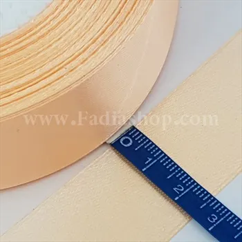 روبان 25 ساتن کرم گلبهی کمرنگ