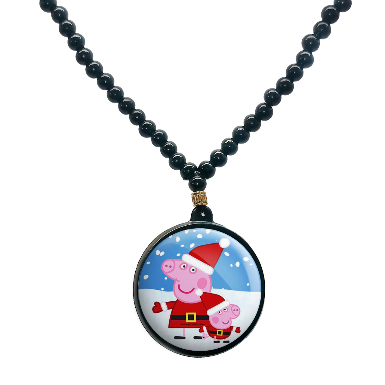 گردنبند پرمانه طرح پپاپیگ کد pmd.994 مدل دو طرفه