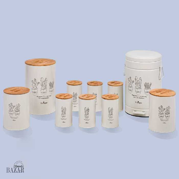 سرویس آشپزخانه 10 پارچه کرم کاکتوس یونیک کد 8062