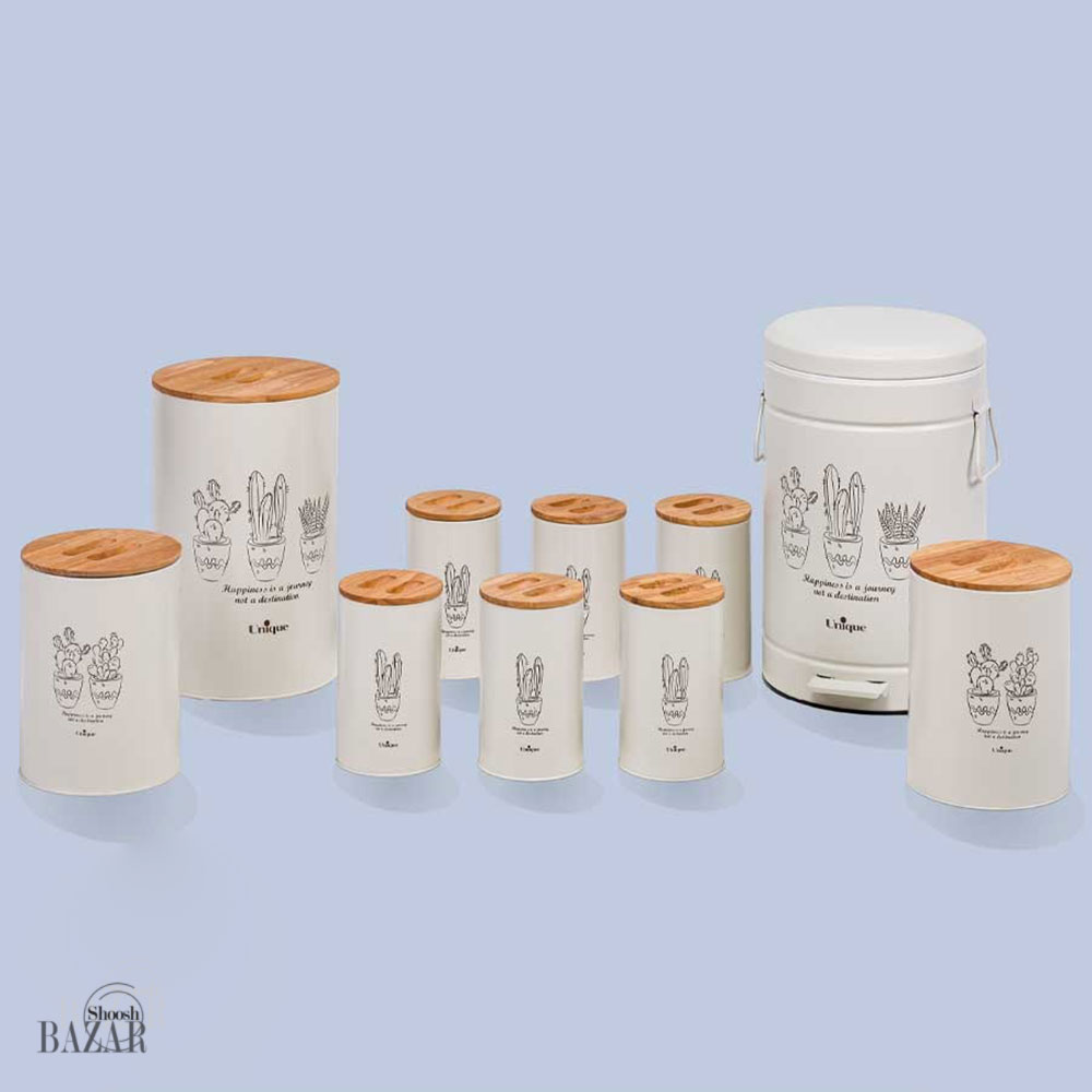 سرویس آشپزخانه 10 پارچه کرم کاکتوس یونیک کد 8062