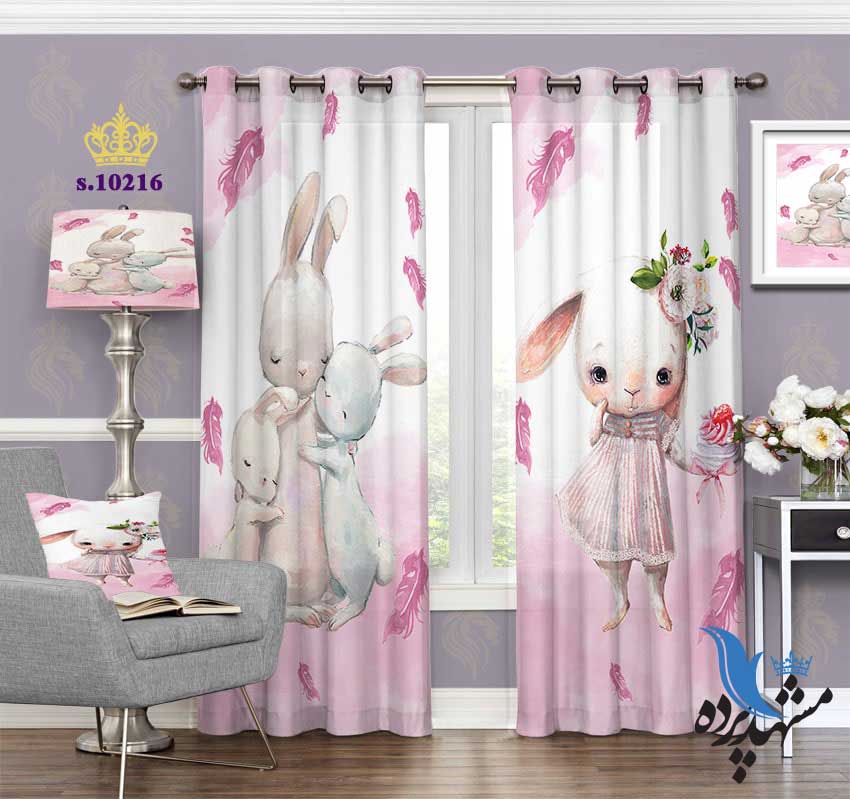 پرده پانچ کودکانه طرح خرگوش S10216