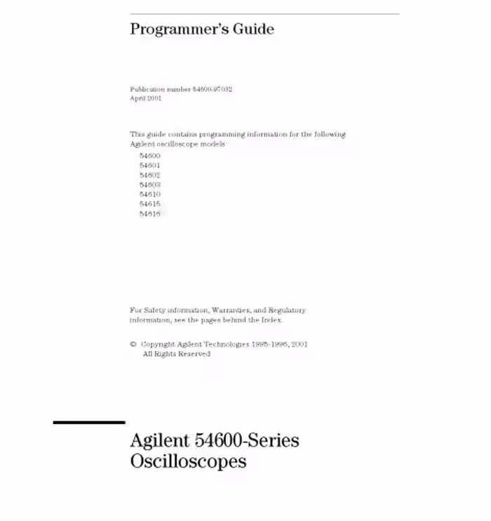 خرید و دانلود نسخه کامل کتاب Agilent 54600 - Series Oscilloscopes (programming guide)