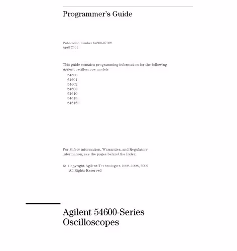 خرید و دانلود نسخه کامل کتاب Agilent 54600 - Series Oscilloscopes (programming guide)
