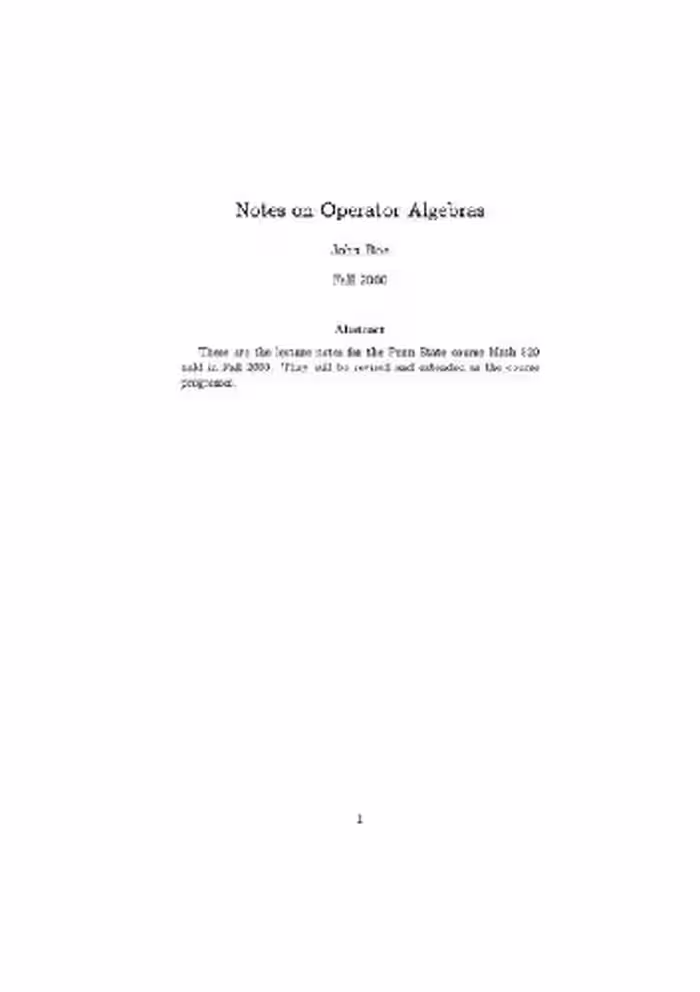 خرید و دانلود نسخه کامل کتاب Lecture notes on operator algebras